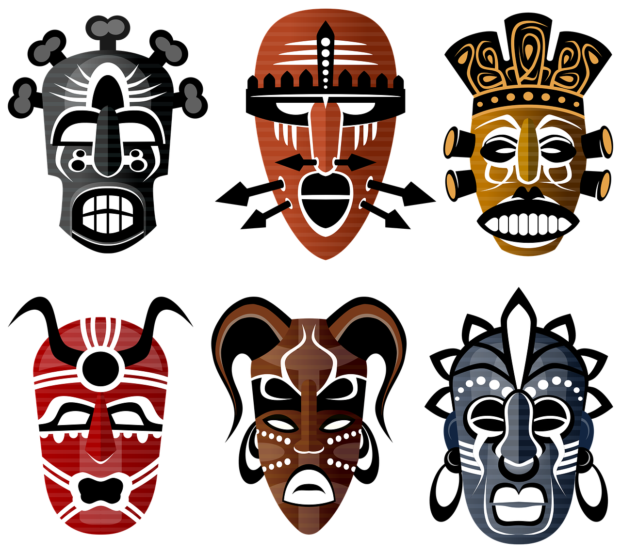 tribal masks, african, culture-1099646.jpg